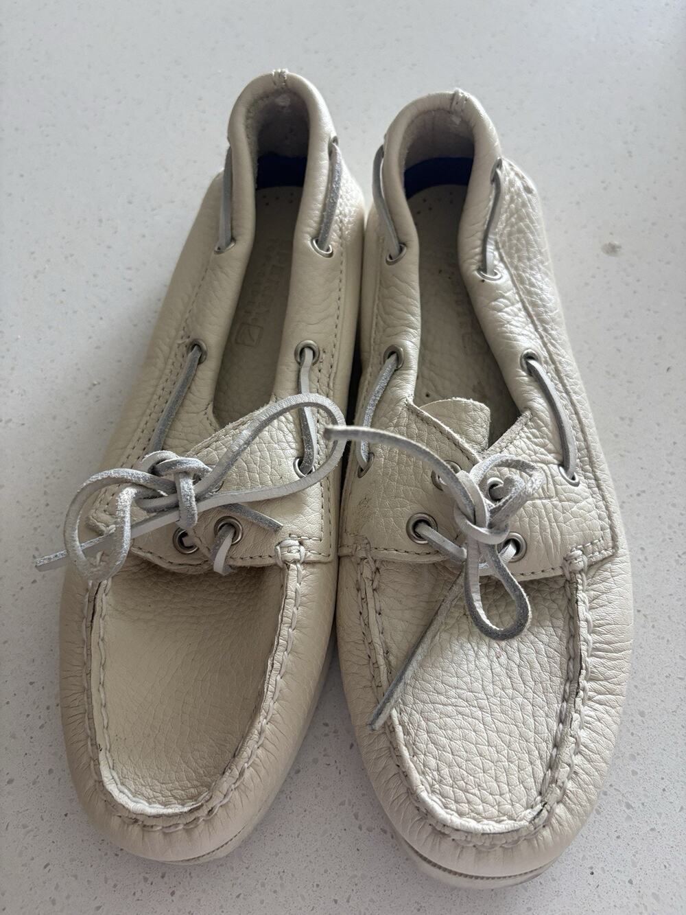 Sperry Top-Sider Authentic Original Ice Beige Leather Women's 7 1/2